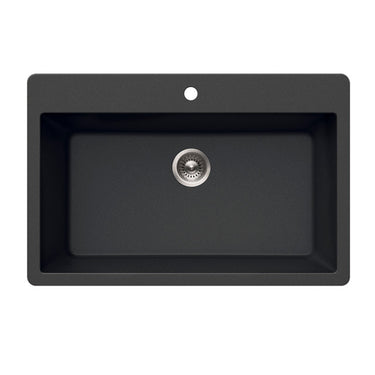 Houzer Quartztone 33 inch Granite Composite Topmount Single Bowl Kitchen Sink
